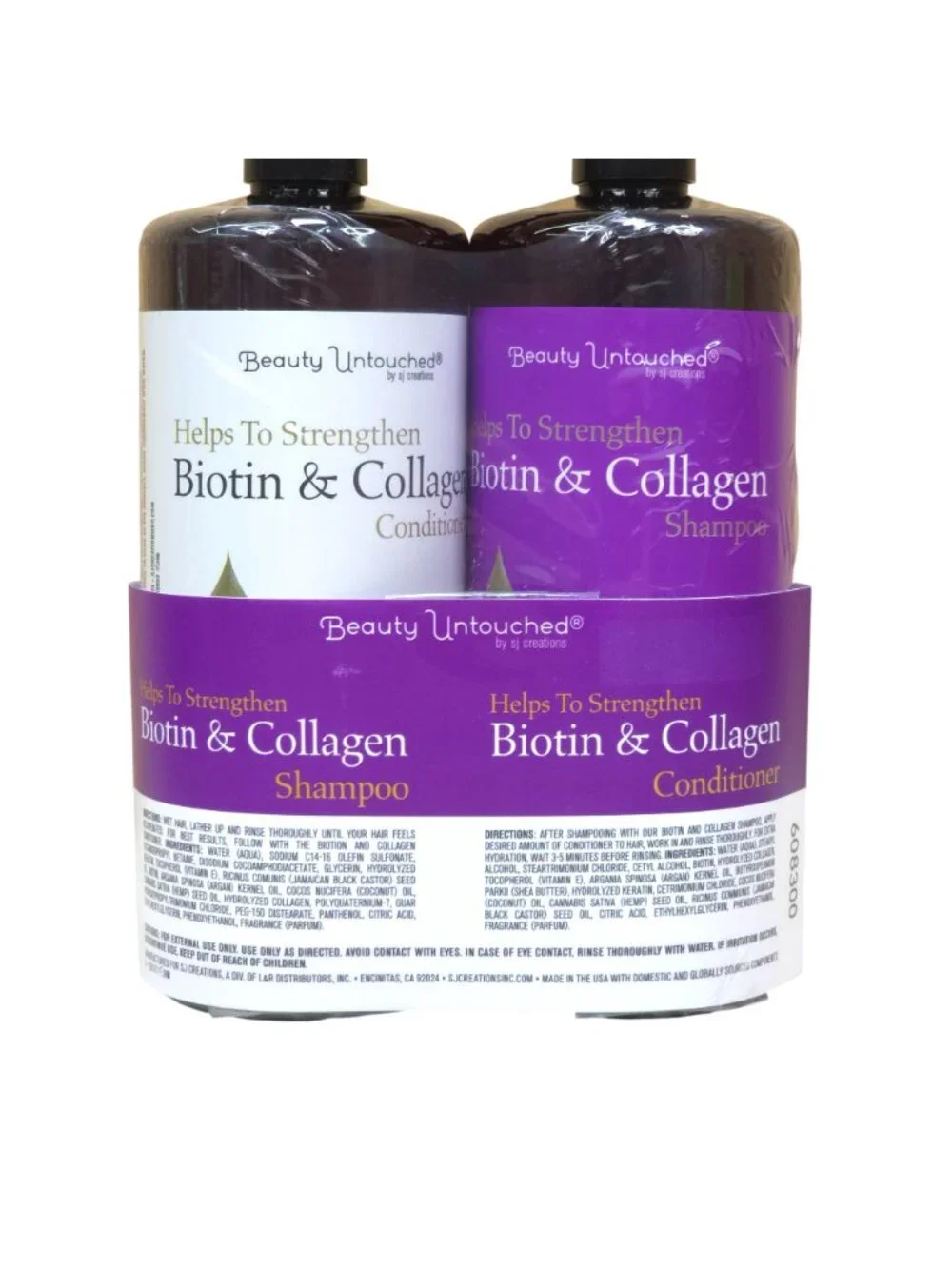 Beauty Untouched Biotin Collagen Shampoo & Conditioner Strengthening JUMBO SIZE